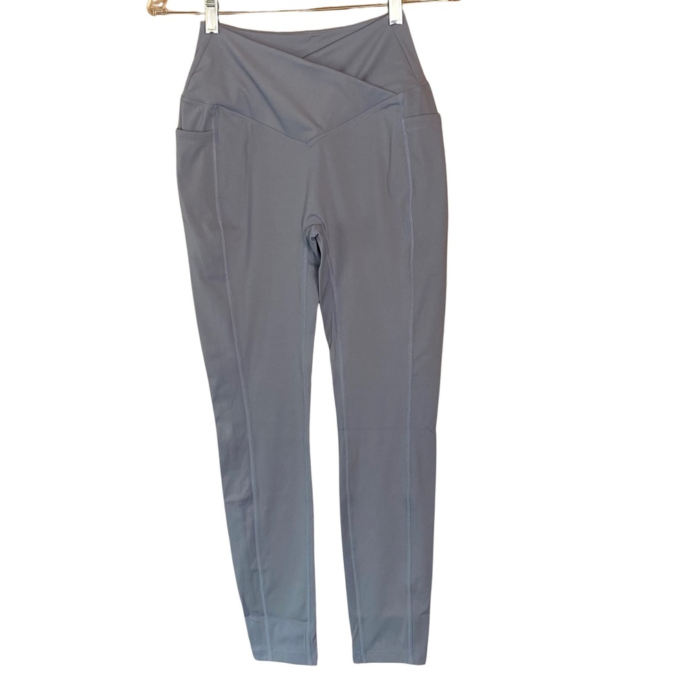 Crossover light steel blue size small leggings, NWOT
